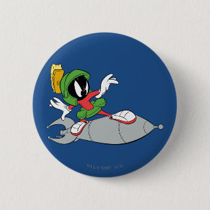 MARVIN DE MARTIAN™ Riding Rocket Ronde Button 5,7 Cm