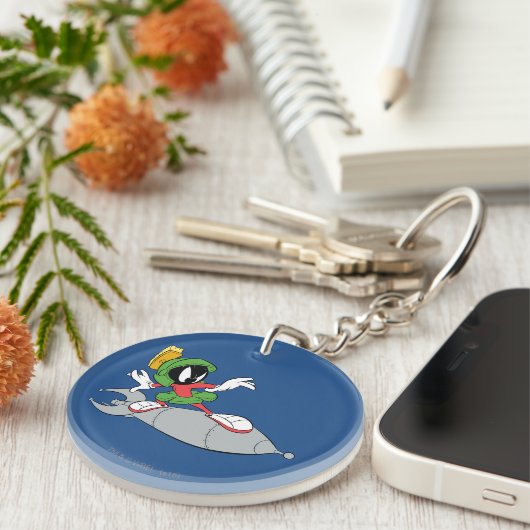 MARVIN DE MARTIAN™ Riding Rocket Sleutelhanger (Voorkant Rechts)