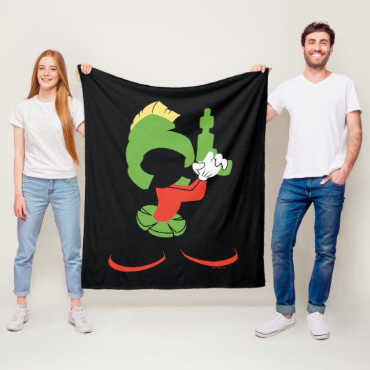 MARVIN HET MARTIAN™ silhouet met raygun Fleece Deken (In situ)