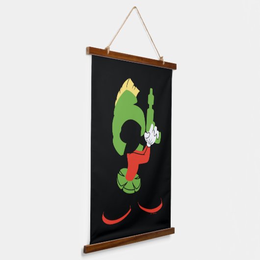 MARVIN HET MARTIAN™ silhouet met raygun Hangend Wandkleed (Gebogen)