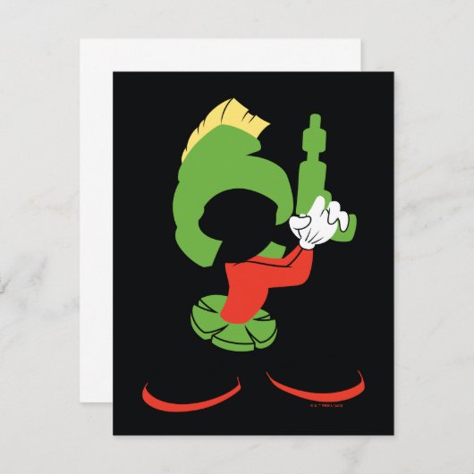 MARVIN HET MARTIAN™ silhouet met raygun Notitiekaartje (Voorkant / Achterkant)