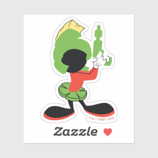 MARVIN HET MARTIAN™ silhouet met raygun Sticker (Vel)
