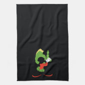 MARVIN HET MARTIAN™ silhouet met raygun Theedoek (Verticaal)