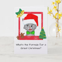 Marvin le chat mathématique Carte de vœux de Noël