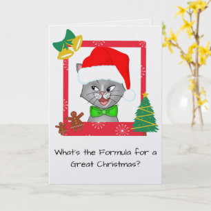 Marvin le chat mathématique Carte de vœux de Noël