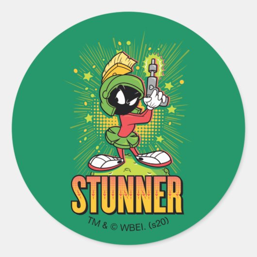 MARVIN MARTIAN™ - Stunner Ronde Sticker (Voorkant)