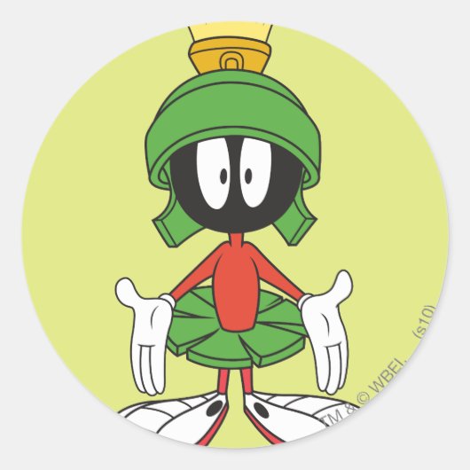 MARVIN THE MARTIAN™ armen open Ronde Sticker (Voorkant)
