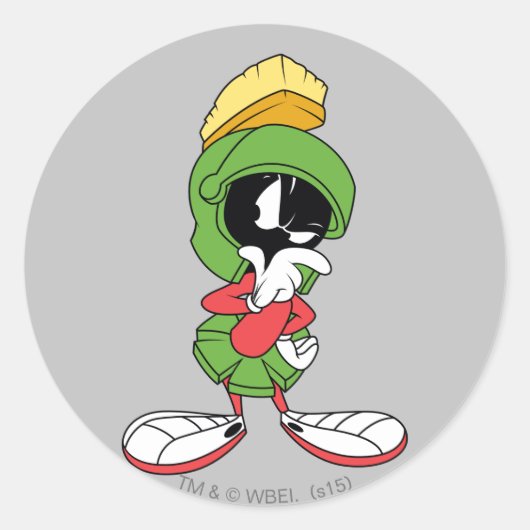 MARVIN THE MARTIAN™ DENK RONDE STICKER (Voorkant)