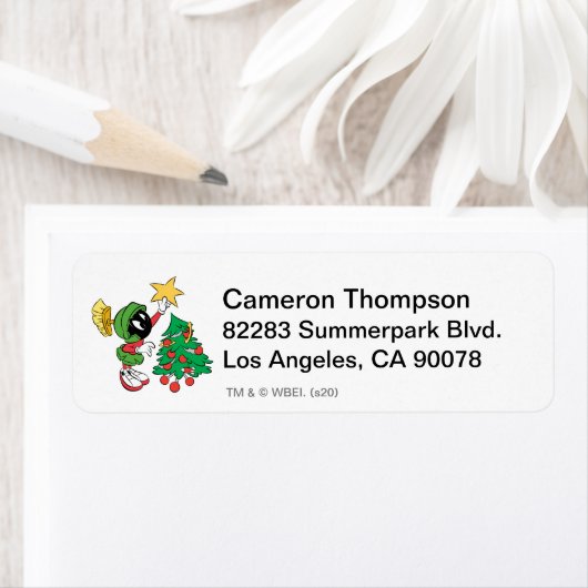 MARVIN THE MARTIAN™ DIE ster op boom zet Etiket (Insitu)