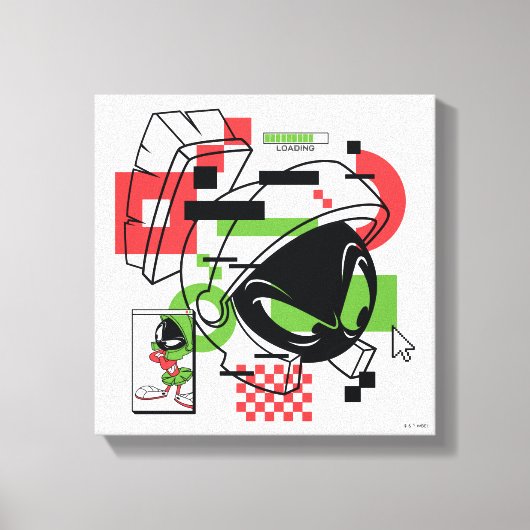 MARVIN THE MARTIAN™ Glitch Canvas Afdruk (Voorkant)