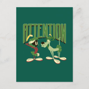 MARVIN THE MARTIAN™ & K-9 "Attentie" Briefkaart