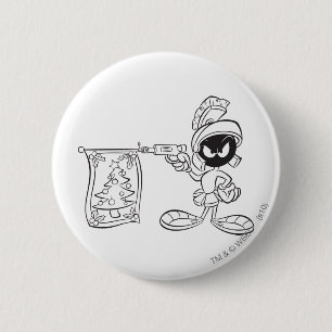 MARVIN THE MARTIAN™ Kerstboom Pop Gun Ronde Button 5,7 Cm