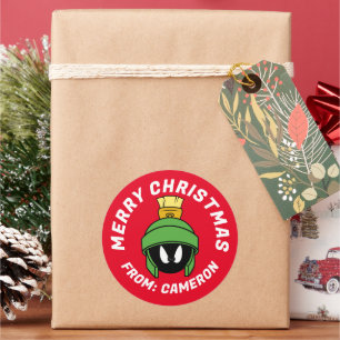 MARVIN THE MARTIAN™ Mad   Vrolijk kerstfeest Ronde Sticker