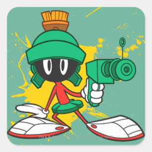 MARVIN THE MARTIAN™ met een laser Vierkante Sticker