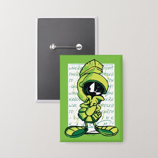 MARVIN THE MARTIAN™ Quote Sketch Button (Voorkant / Achterkant)