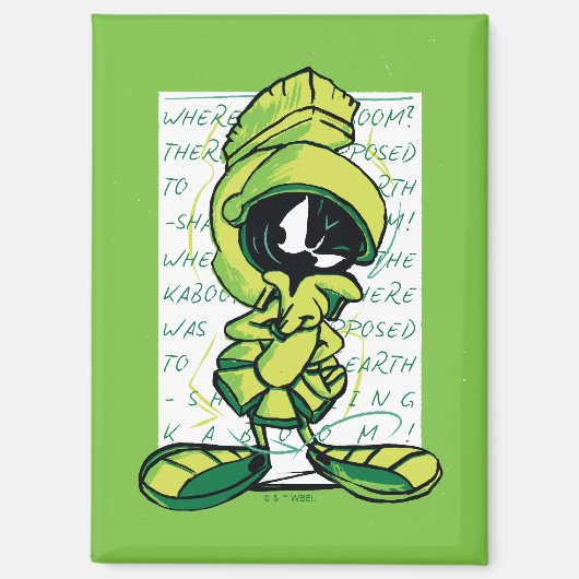 MARVIN THE MARTIAN™ Quote Sketch Magneet (Voorkant)