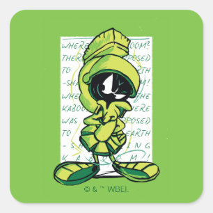 MARVIN THE MARTIAN™ Quote Sketch Vierkante Sticker