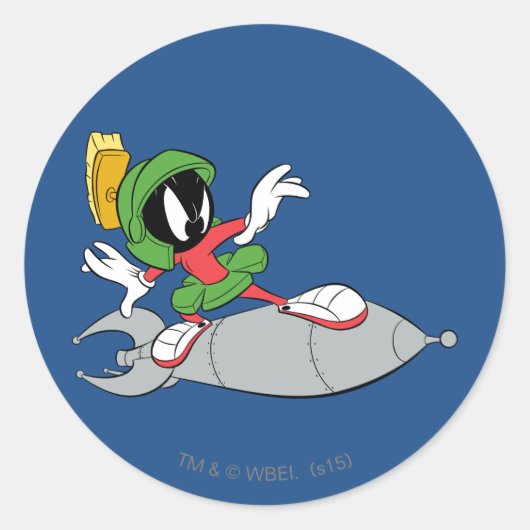 MARVIN THE MARTIAN™ Rijdende raket Ronde Sticker (Voorkant)