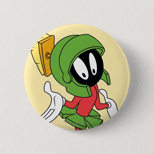 MARVIN THE MARTIAN™ Shrug Ronde Button 5,7 Cm (Voorkant)