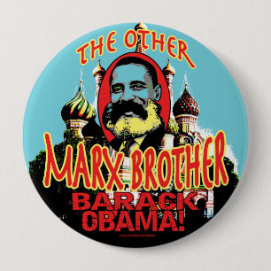 Marx Brother anti Obama Shirt Ronde Button 4,0 Cm