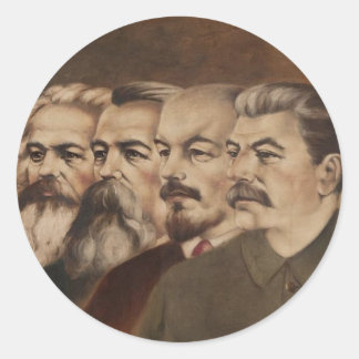 Marx, Engels, Lenin en Stalin Ronde Sticker
