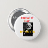 Marx, HYPOCRITE!, verdeel de baard!!! Ronde Button 5,7 Cm (Voorkant /achterkant)