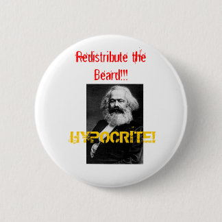 Marx, HYPOCRITE!, verdeel de baard!!! Ronde Button 5,7 Cm