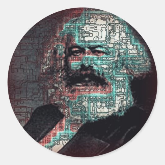 Marx Ronde Sticker (Voorkant)