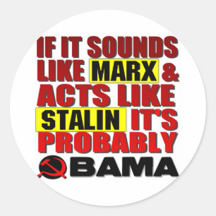 Marx, Stalin? Obama! Ronde Sticker