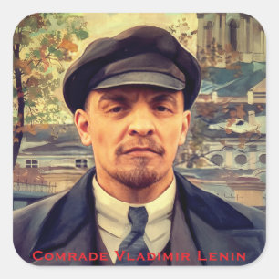 Marxist Vladimir Lenin, Sovjet-Unie, CCCP, USSR Vierkante Sticker