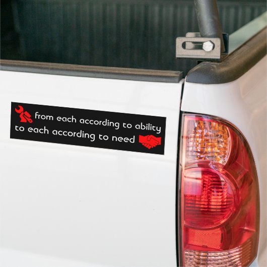 Marxistisch principe, geproduceerd volgens de moge bumpersticker (Op Truck)