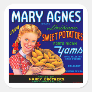 Mary Agnes Louisiana Yams Vierkante Sticker