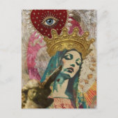 Mary and Angel Mixed Media Collage Briefkaart (Voorkant)
