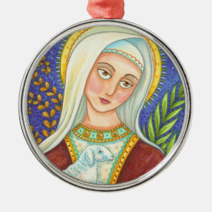 Mary and Lamb CHRISTMAS ORNAMENT