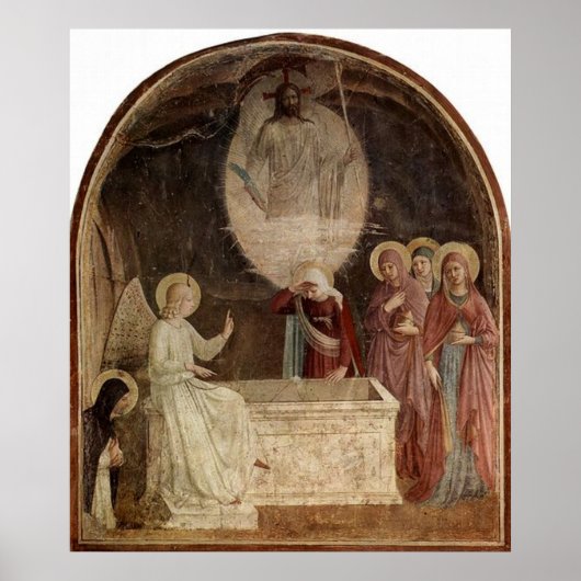 Mary bij de Empty Tomb door Fra Angelico Poster (Voorkant)