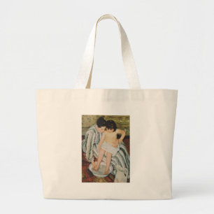 Mary Cassatt Child's Bath Painting Grote Tote Bag