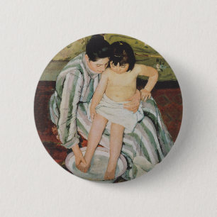 Mary Cassatt Child's Bath Painting Ronde Button 5,7 Cm