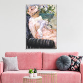 Mary Cassatt - De beker van Tea Canvas Afdruk (Insitu (Woonkamer))