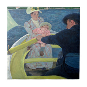 Mary Cassatt - De bootpartij Tegeltje