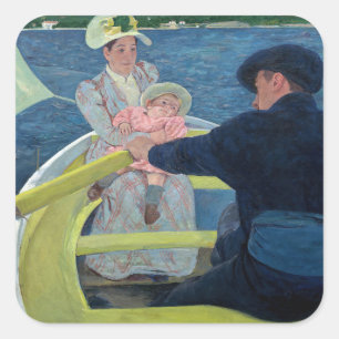 Mary Cassatt - De bootreis Vierkante Sticker