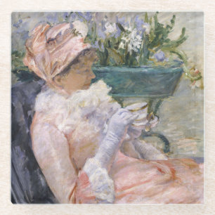 Mary Cassatt - De kop thee Glazen Onderzetter