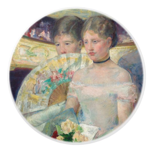 Mary Cassatt - De Loge Keramische Knop (Voorkant)