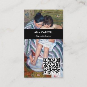 Mary Cassatt - de Waaier van het Kind - QR Code Visitekaartje