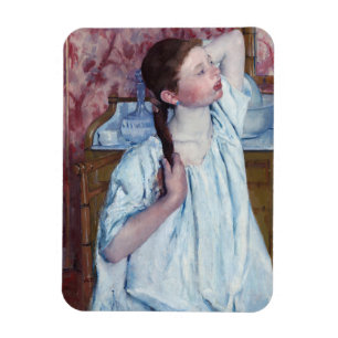 Mary Cassatt - Girl die haar haar haar haar haar h Magneet