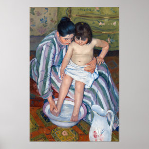 Mary Cassatt - Het bad van het kind / Het bad Poster
