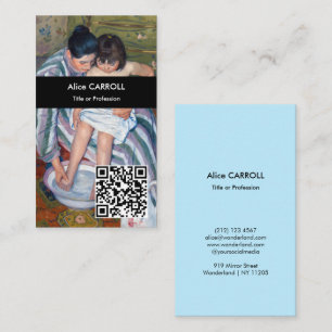 Mary Cassatt - Het bad van het kind - QR Code Visitekaartje