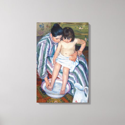 Mary Cassatt - Het kinderbad / Het bad van het kin Canvas Afdruk (Voorkant)