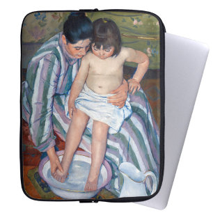Mary Cassatt - Het kinderbad / Het bad van het kin Laptop Sleeve