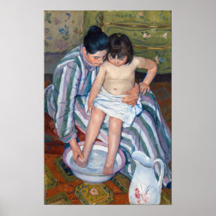 Mary Cassatt - Het kinderbad / Het bad van het kin Poster