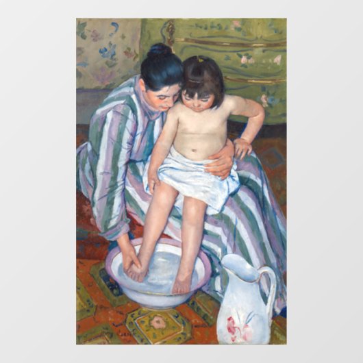 Mary Cassatt - Het kinderbad / Het bad van het kin Raamsticker (Vel)